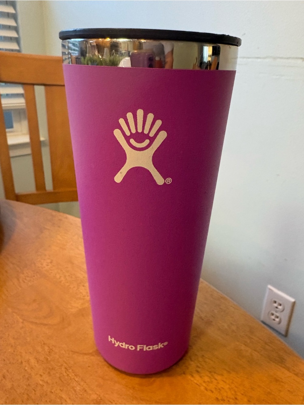 Hydro Flask Purple Travel Tumbler with White Logo